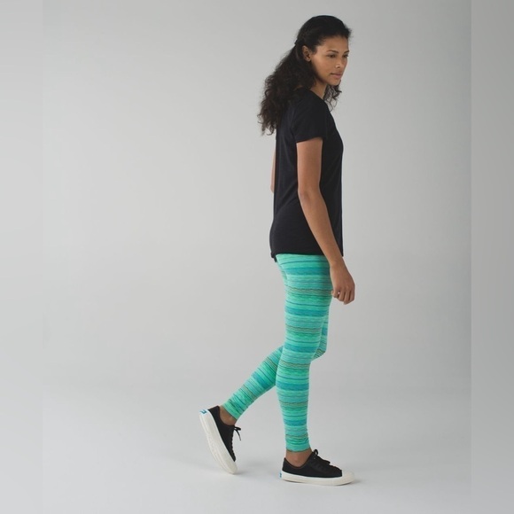 Lululemon Wunder Under Pant Space Dye Twist Dragonfly Naval Blue Green Sz 4 Rare - Picture 3 of 11